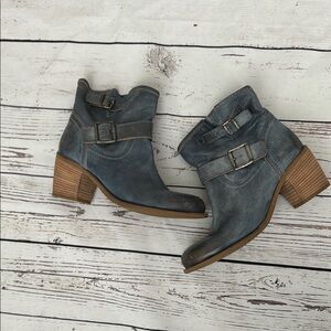 Women's CORDANI Leather Distressed Blue Ankle Boots Size 38